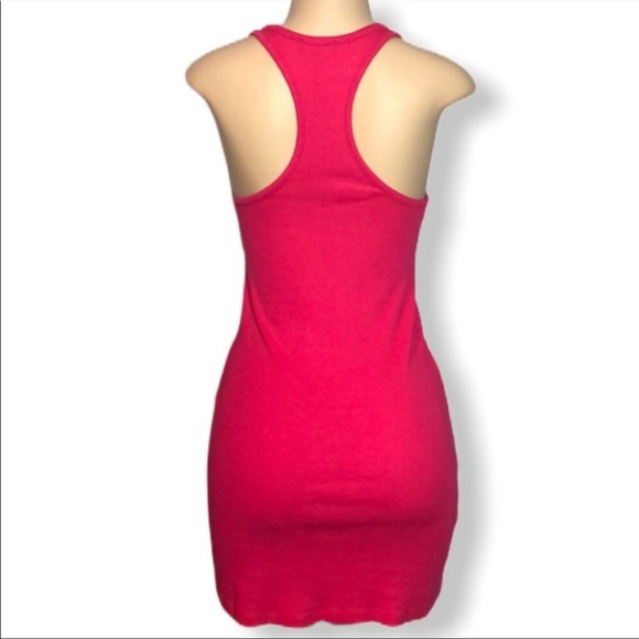 Express Hot Pink Razorback Ribbed Dress - Picture 4 of 5